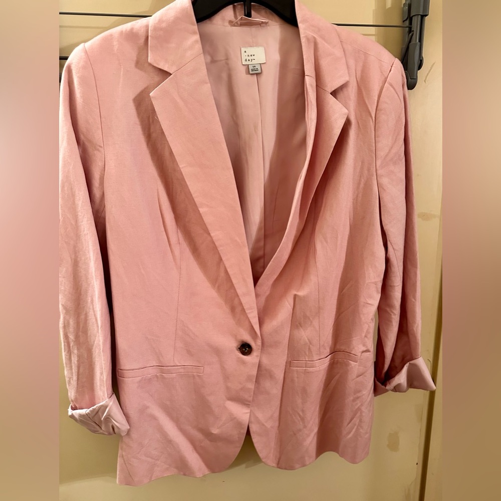 A New Day Rust Dusty Pink Blazer Suit Jacket